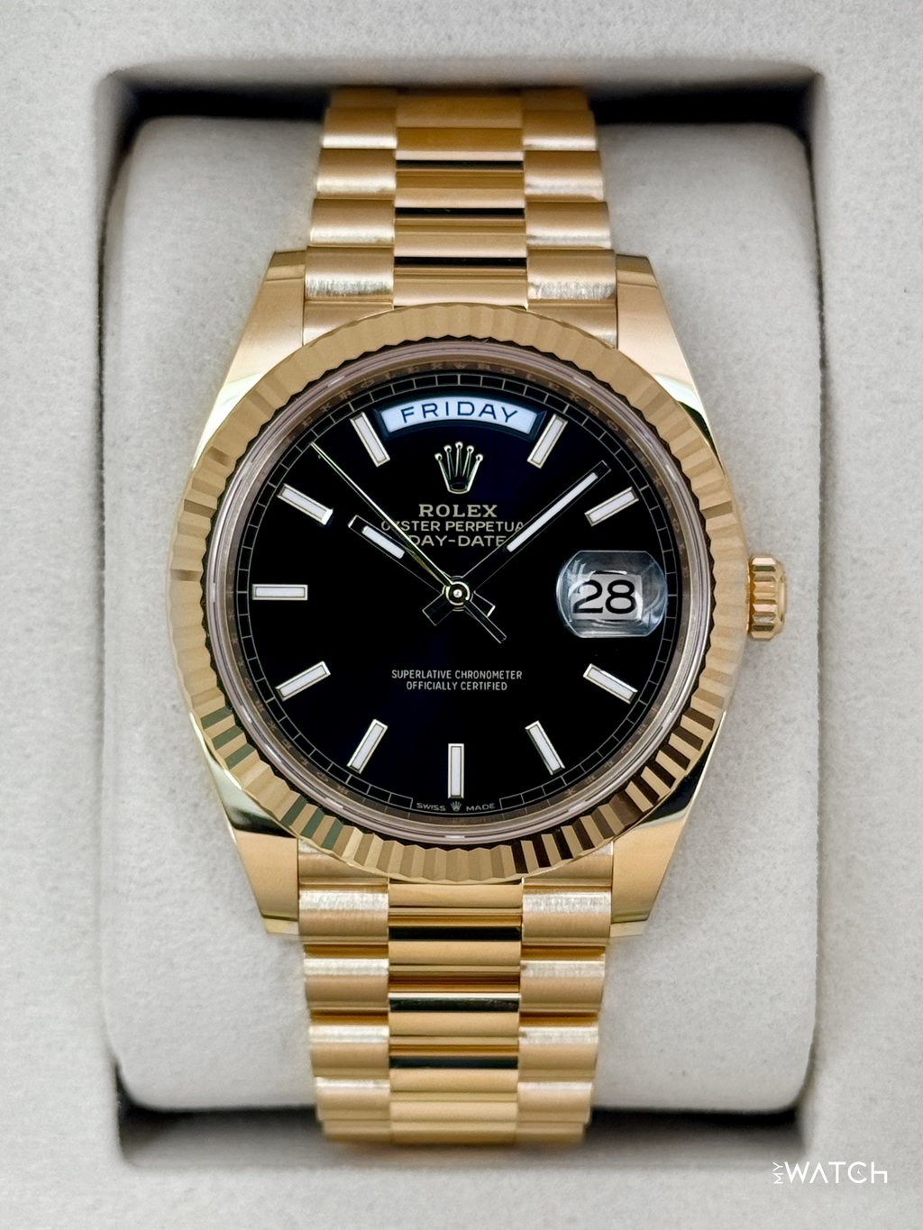 NEW 2026 Rolex Day-Date 40mm 228238 Yellow Gold Black Dial