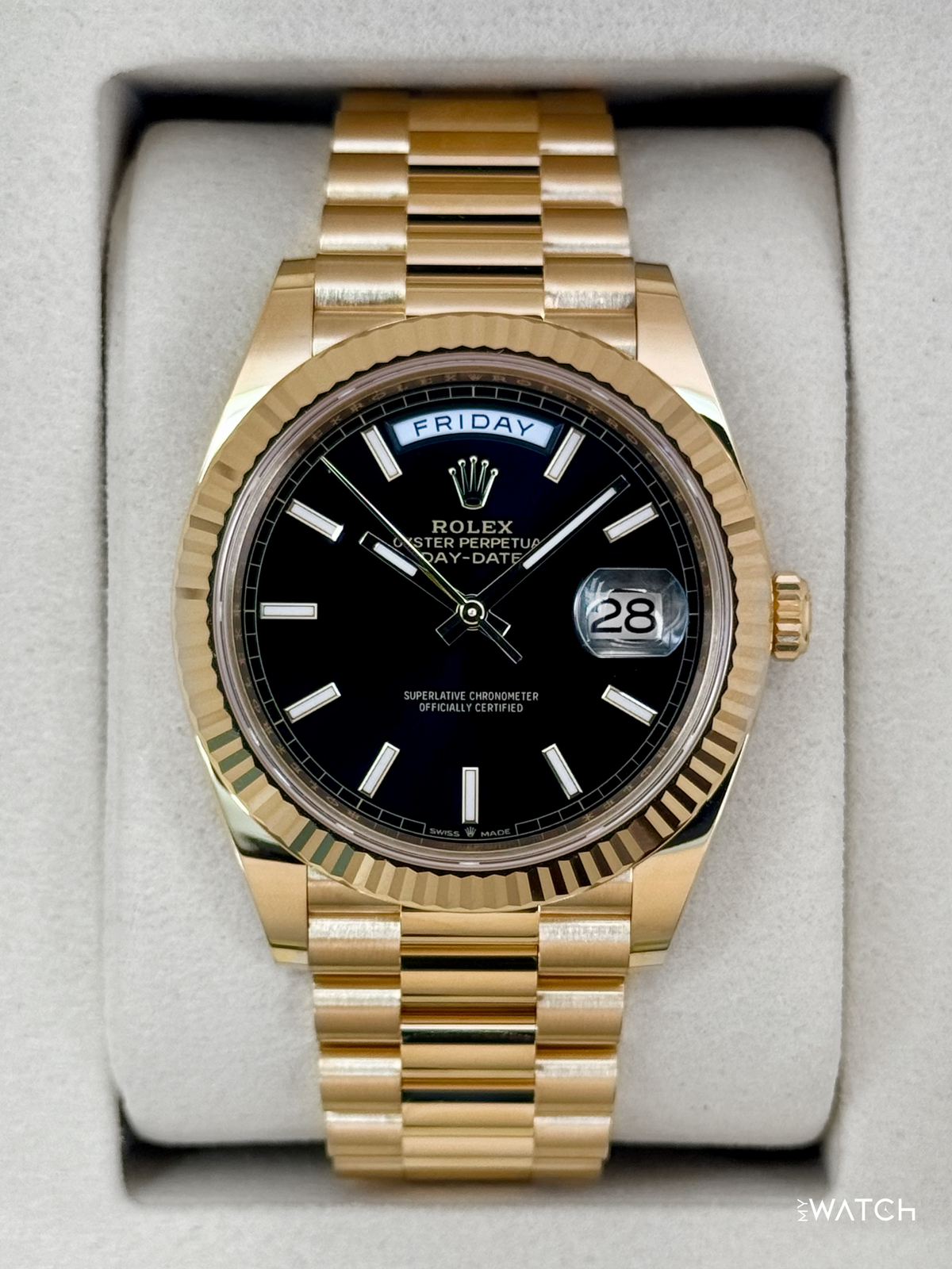 NEW 2026 Rolex Day-Date 40mm 228238 Yellow Gold Black Dial