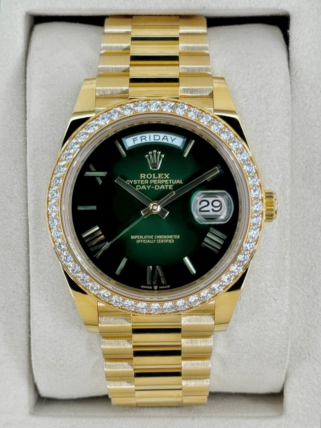 NEW 2026 Rolex Day-Date 40mm 228348RBR Presidential Green Dial
