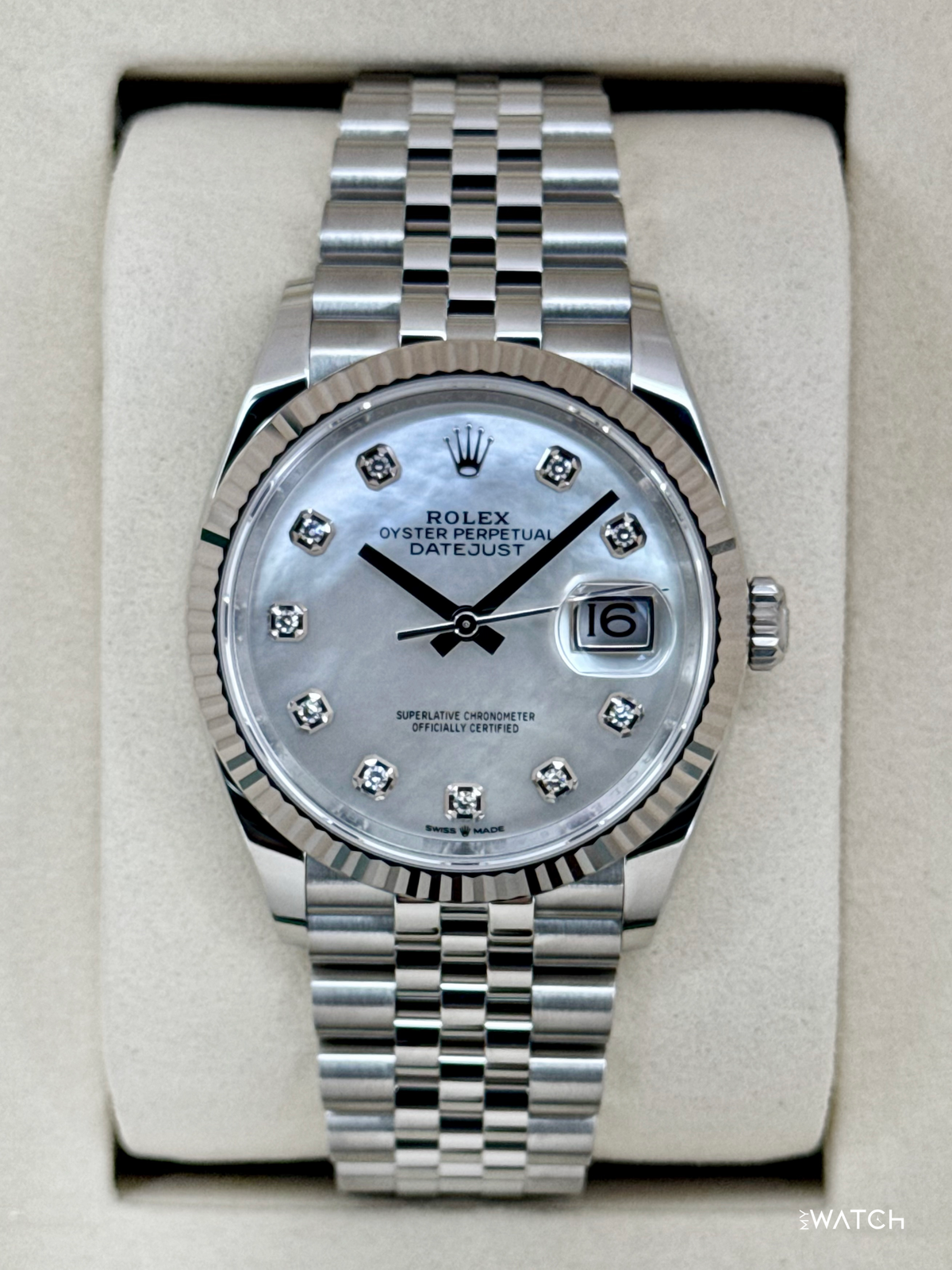 NEW 2026 Rolex Datejust 36mm 126234 Stainless Steel MOP Diamond Dial
