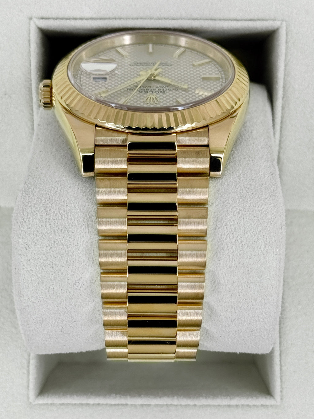 2016 Rolex Day-Date 40mm 228238 Presidential Silver Motif Dial