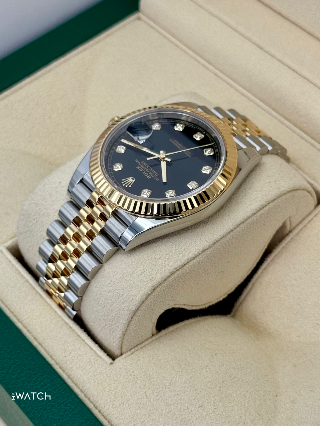 2024 Rolex Datejust 41mm 126333 Two-Tone Jubilee Black Diamond Dial