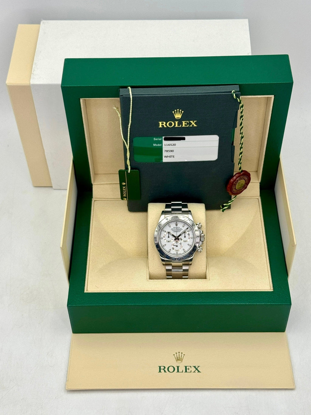 2015 Rolex Daytona 40mm 116520 Stainless Steel White Dial
