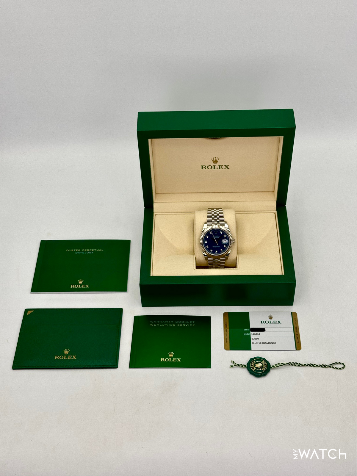 2020 Rolex Datejust 41mm 126334 Stainless Steel Jubilee Blue Diamond Dial