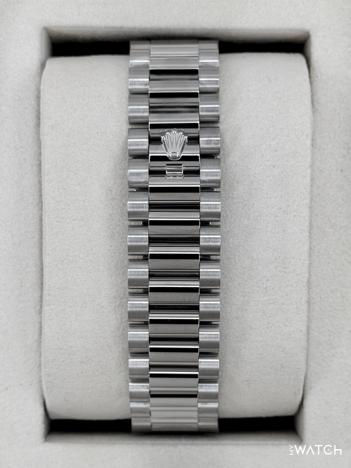 NEW Rolex Day-Date 36mm 128396TBR Ice Blue Diamond Baguette Dial