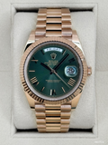 2025 Rolex Day-Date 40mm 228235 Presidential Rose Gold Olive Green Dial