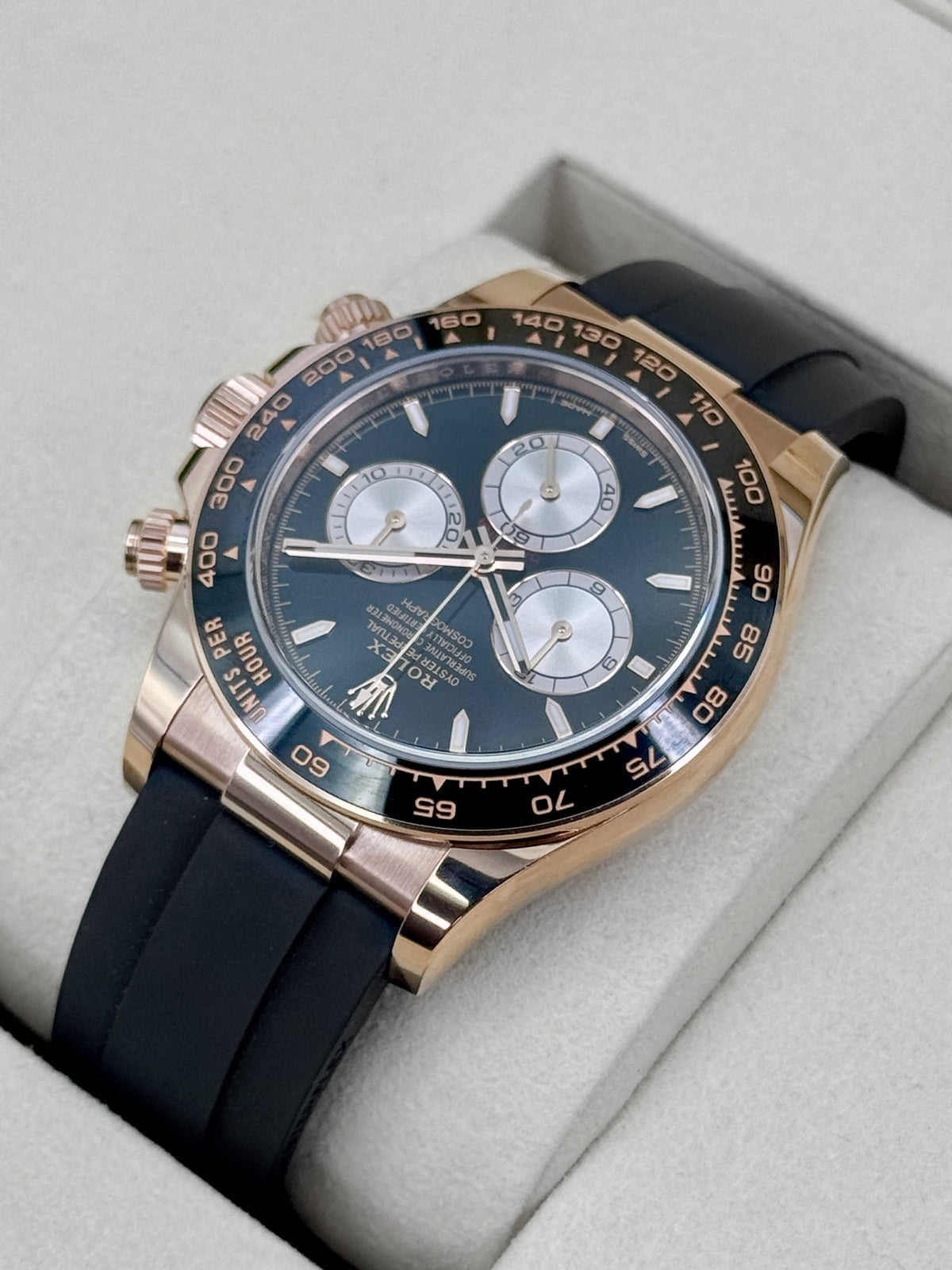 NEW 2025 Rolex Daytona 40mm 126515LN Rose Gold Oysterflex Black Dial