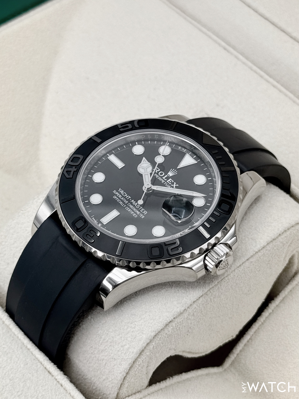 2021 Rolex Yacht-Master 42mm 226659 White Gold Oysterflex Black Dial