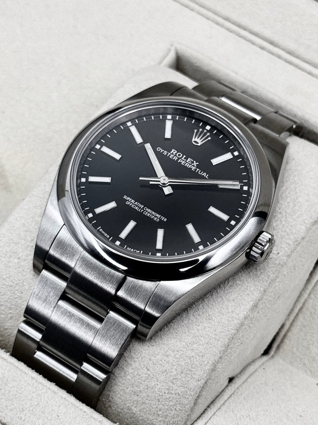 2019 Rolex Oyster Perpetual 39mm 114300 Stainless Steel Black Dial