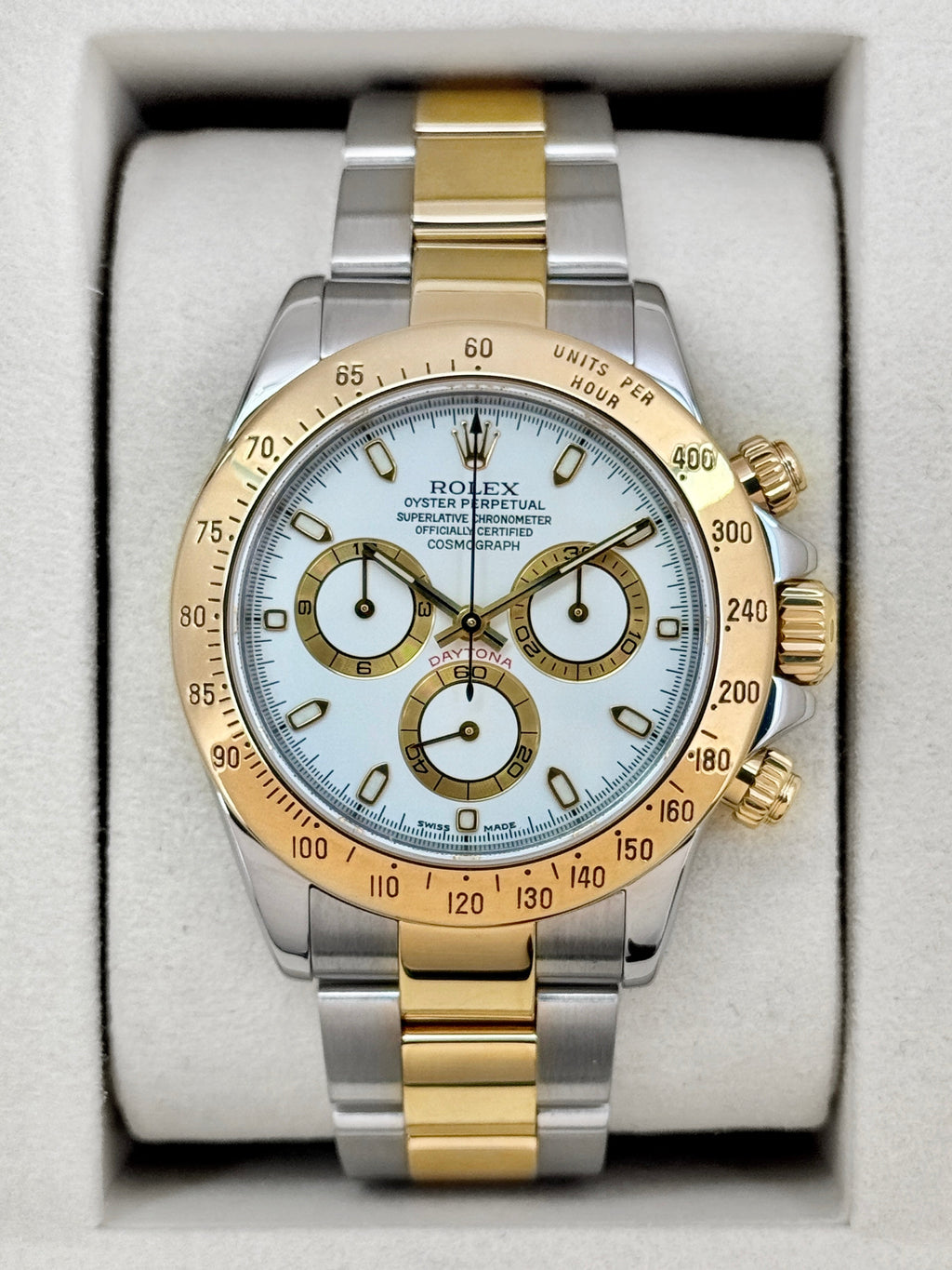 2001 Rolex Daytona 40mm 16523 Two-Tone White Dial