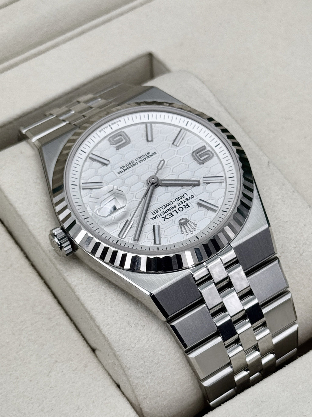 2026 Rolex Land-Dweller 40mm 127334 Stainless Steel Jubilee White Dial