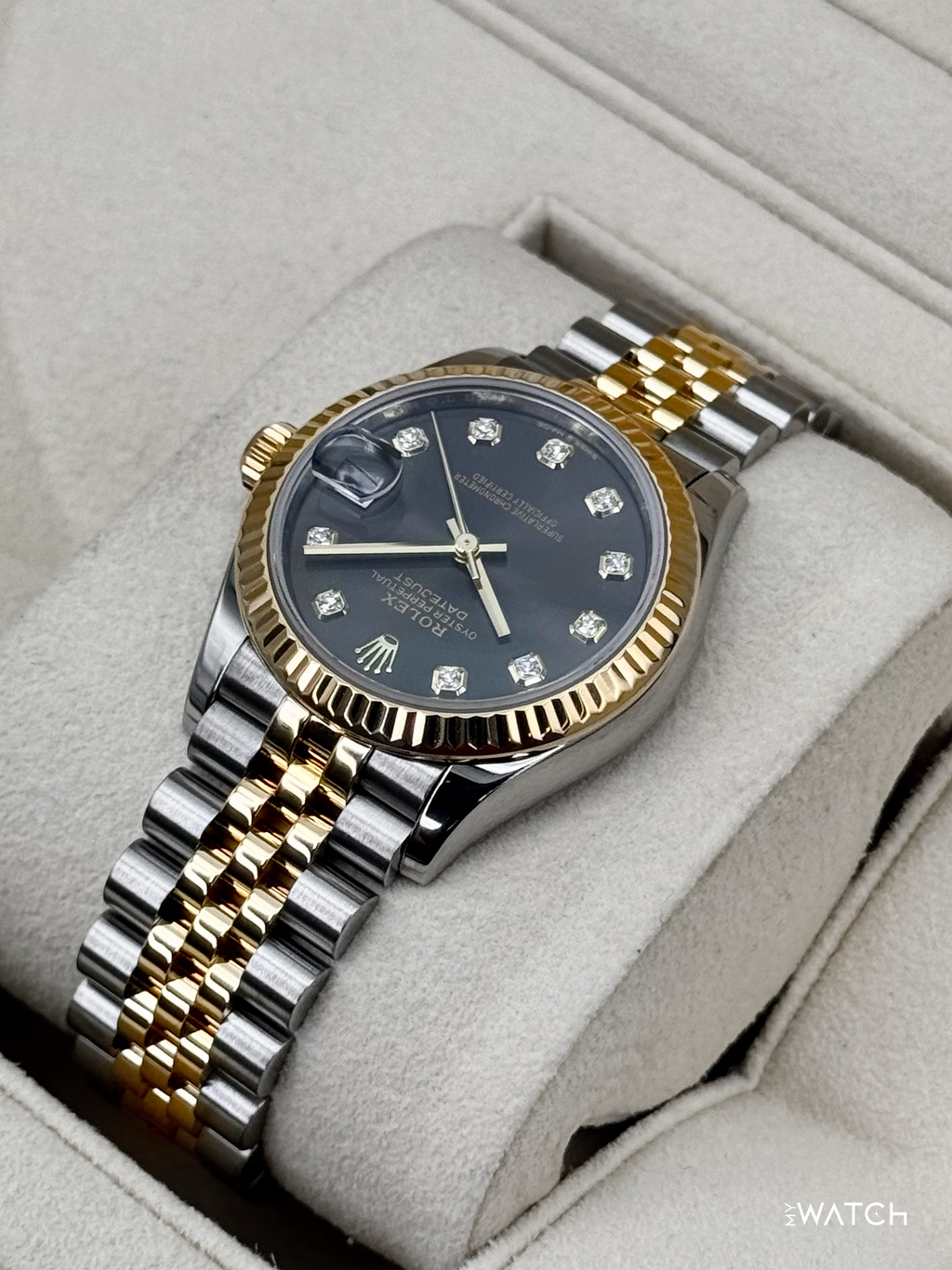 2021 Rolex Datejust 31mm 278273 Two-Tone Jubilee Dark Grey Diamond Dial