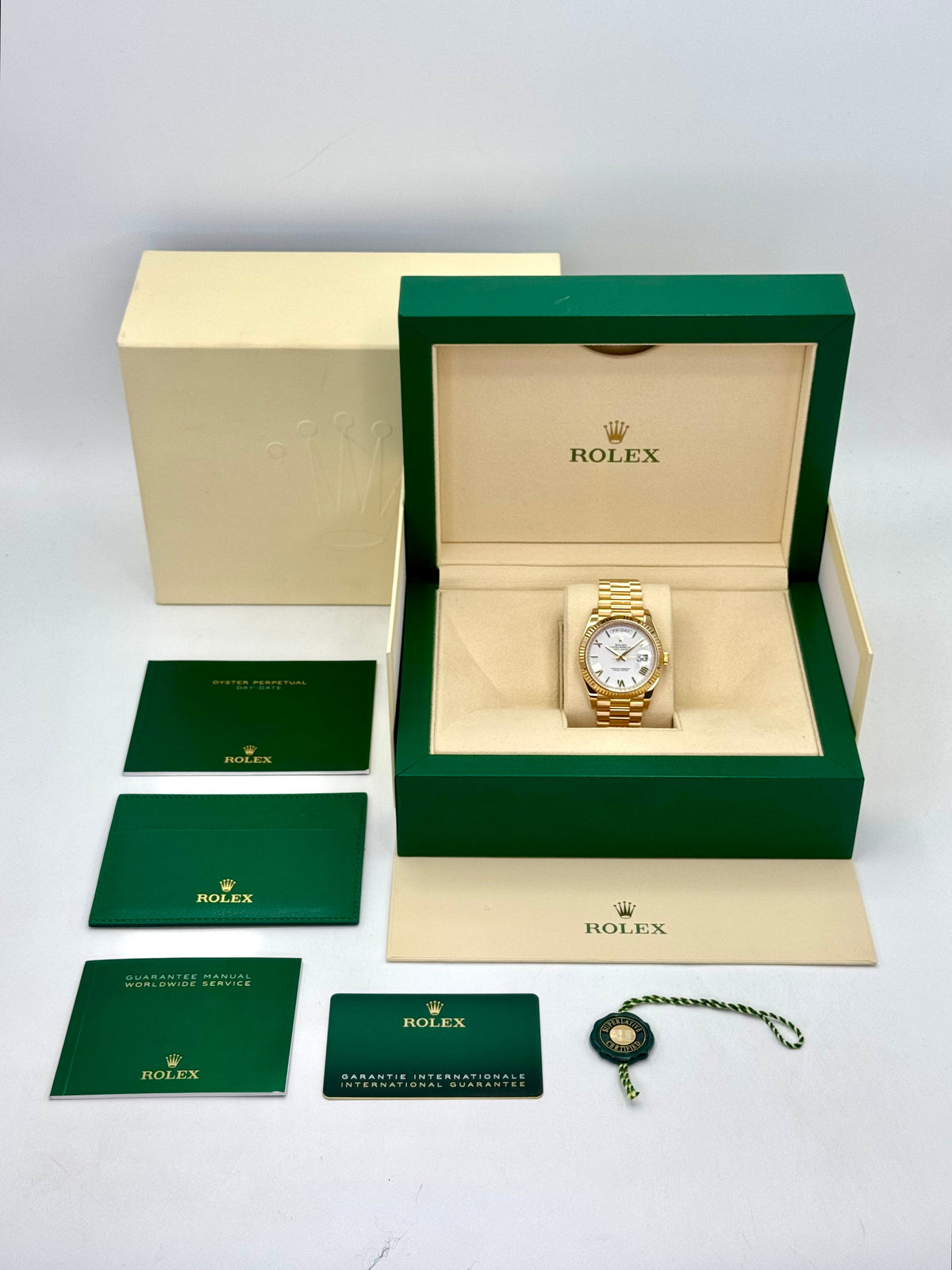 2022 Rolex Day-Date 40mm 228238 Presidential White Dial