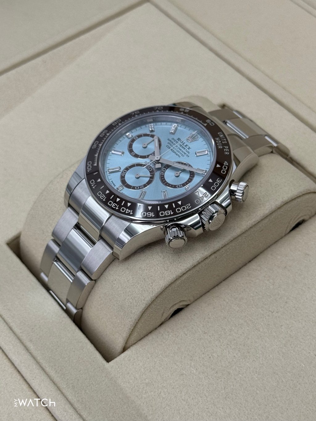 NEW 2026 Rolex Daytona 40mm 126506 Platinum Ice Blue Diamond Baguette Dial