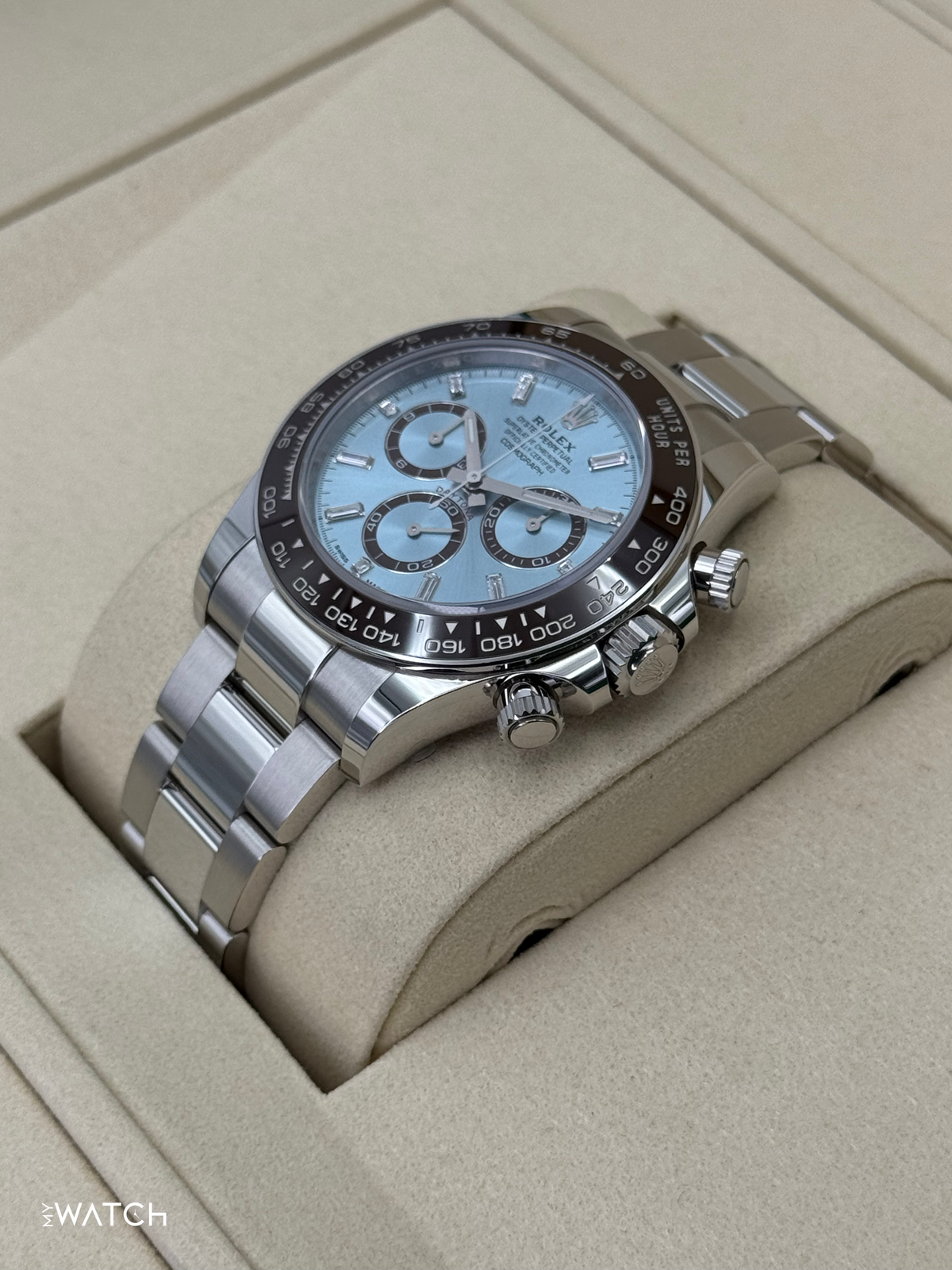 NEW 2026 Rolex Daytona 40mm 126506 Platinum Ice Blue Diamond Baguette Dial