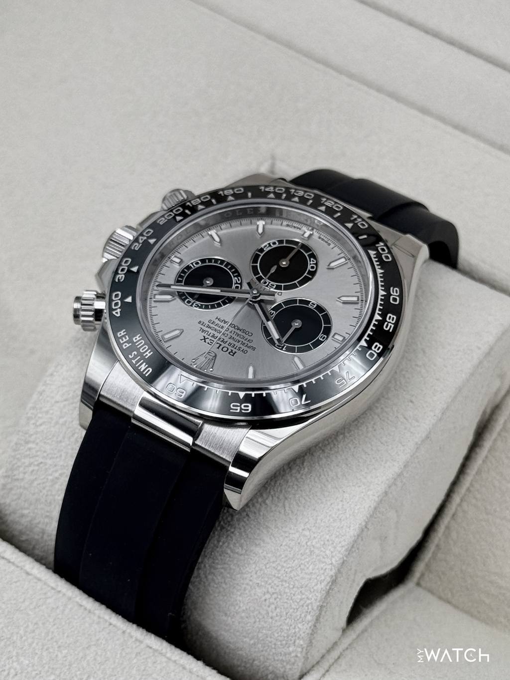 NEW 2025 Rolex Daytona 40mm 126519LN White Gold Oysterflex Silver Ghost Dial