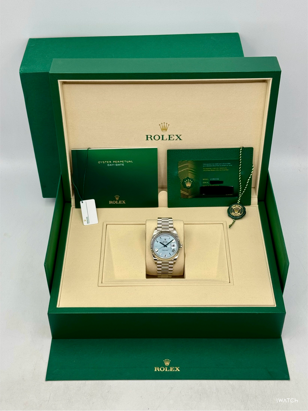 NEW 2026 Rolex Day-Date Platinum 40mm 228236 Ice Blue Roman Dial