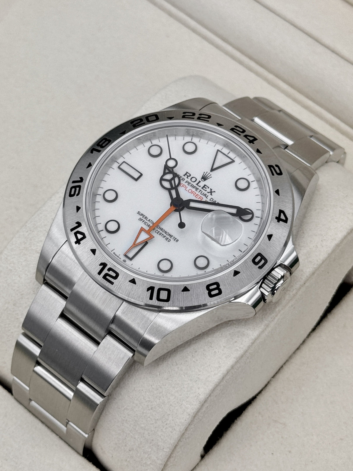 NEW 2026 Rolex Explorer II 42mm 226570 Stainless Steel Polar White Dial (NEW STYLE CARD)