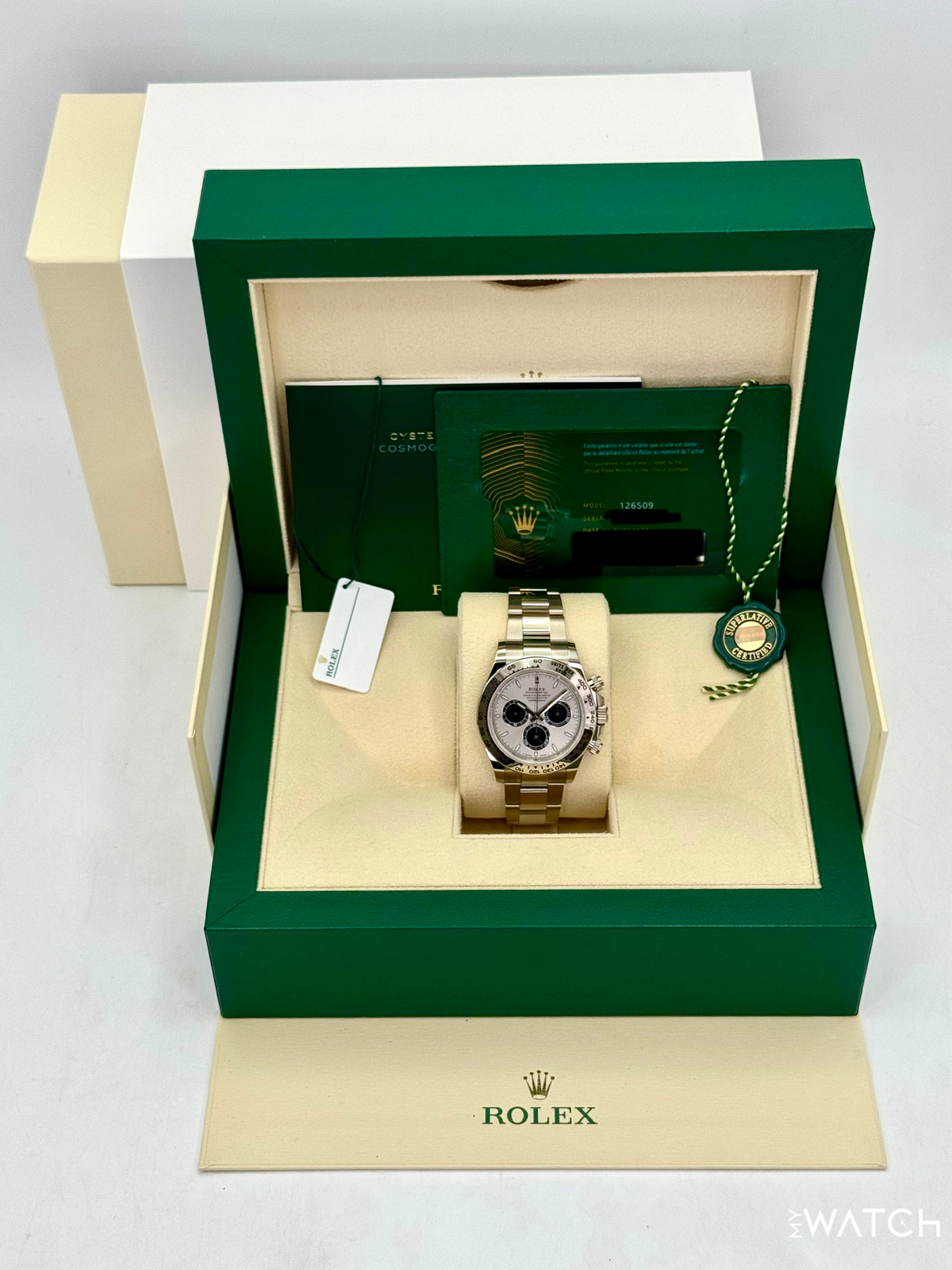 2025 Rolex Daytona 40mm 126509 White Gold Silver Ghost Dial