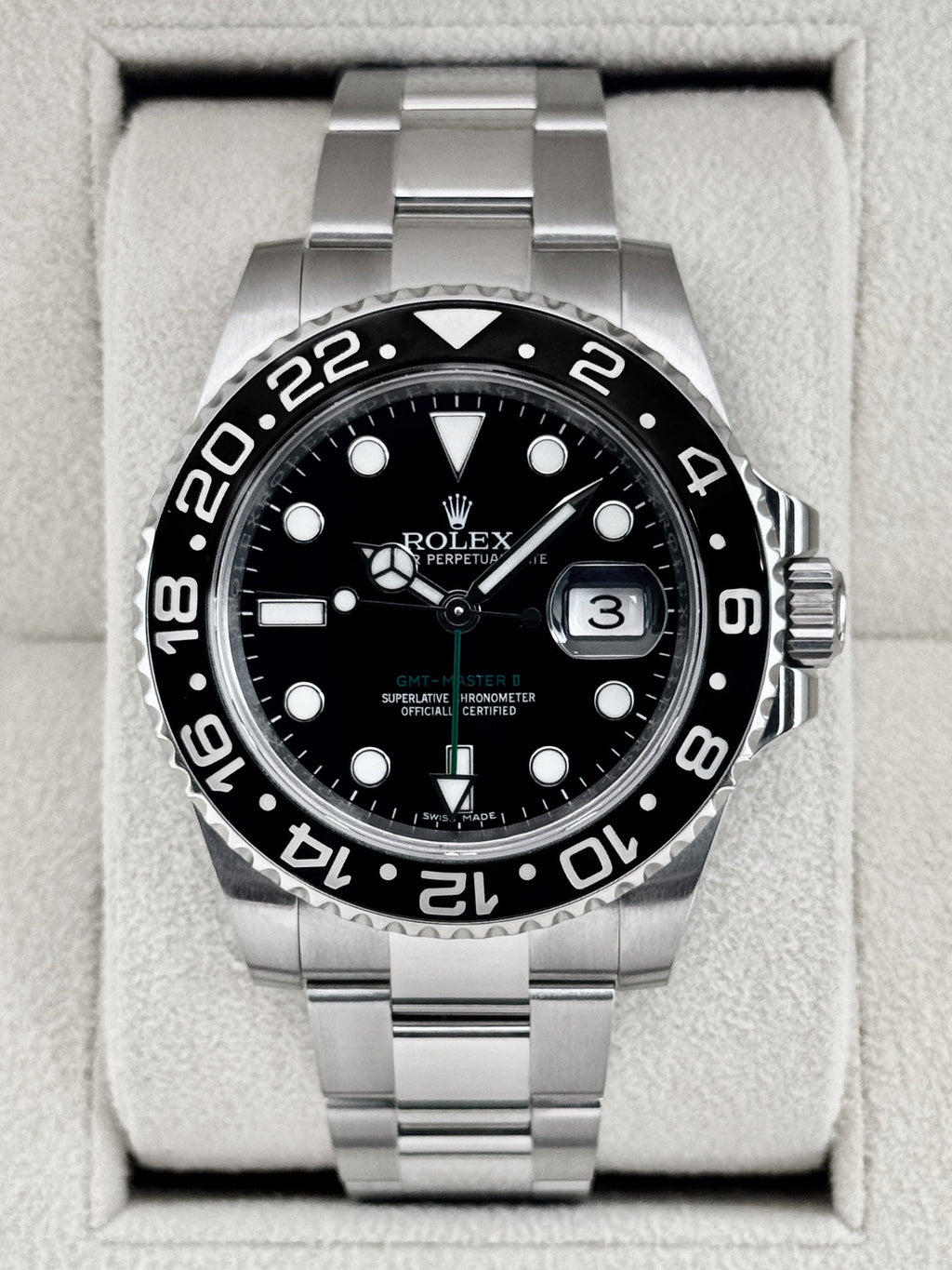 2018 Rolex GMT-Master II 40mm 116710LN Stainless Steel Black Dial