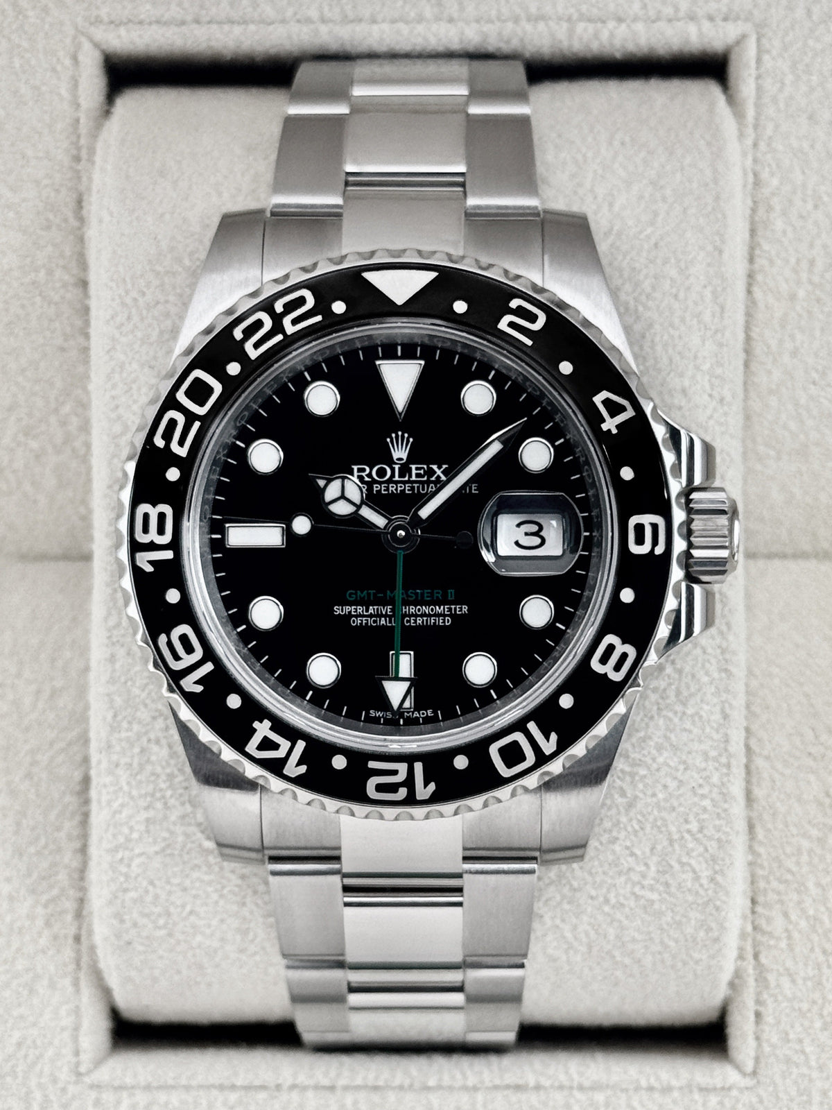 2018 Rolex GMT-Master II 40mm 116710LN Stainless Steel Black Dial
