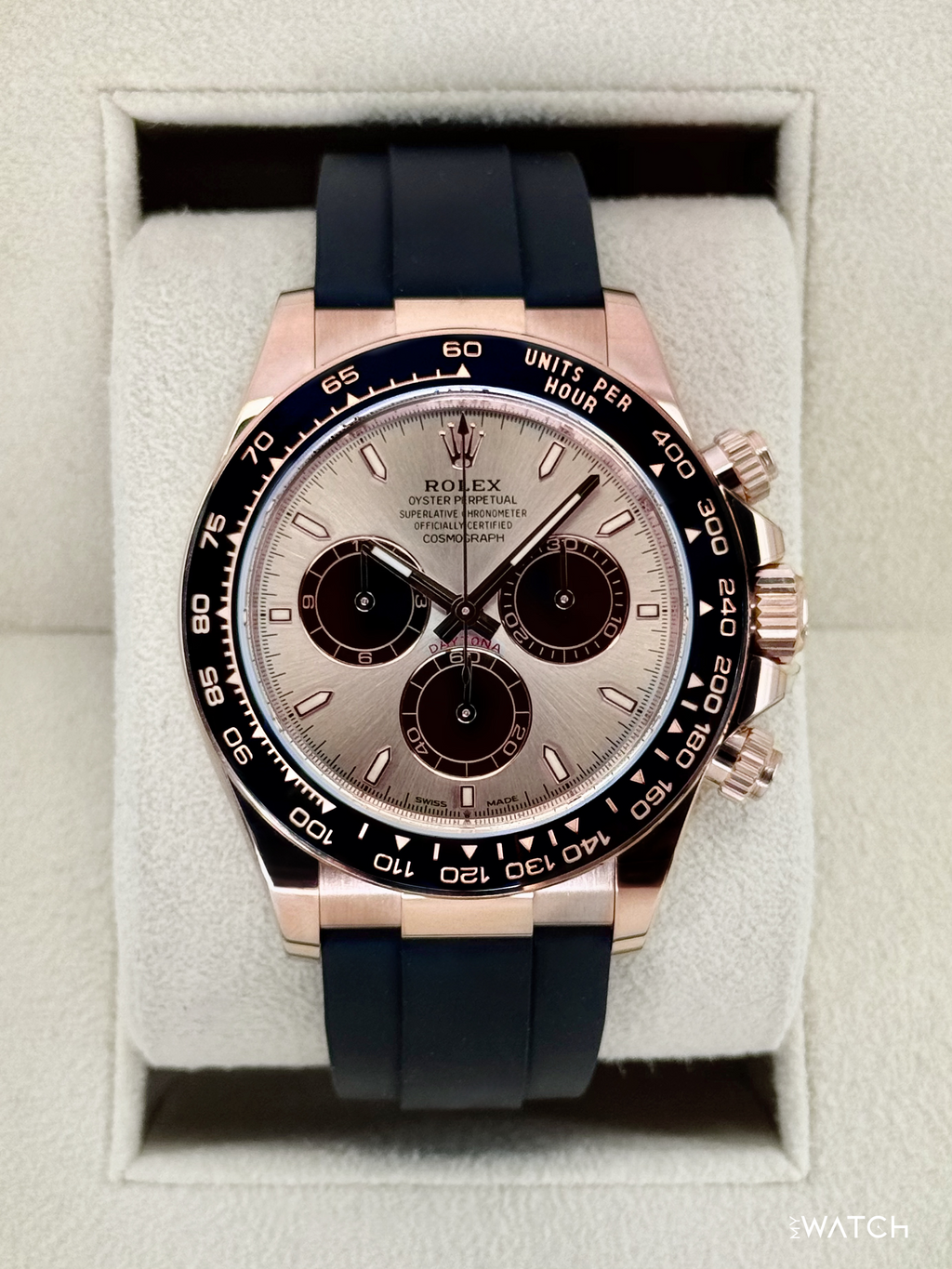 2025 Rolex Daytona 40mm 126515LN Rose Gold Oysterflex Sundust Dial