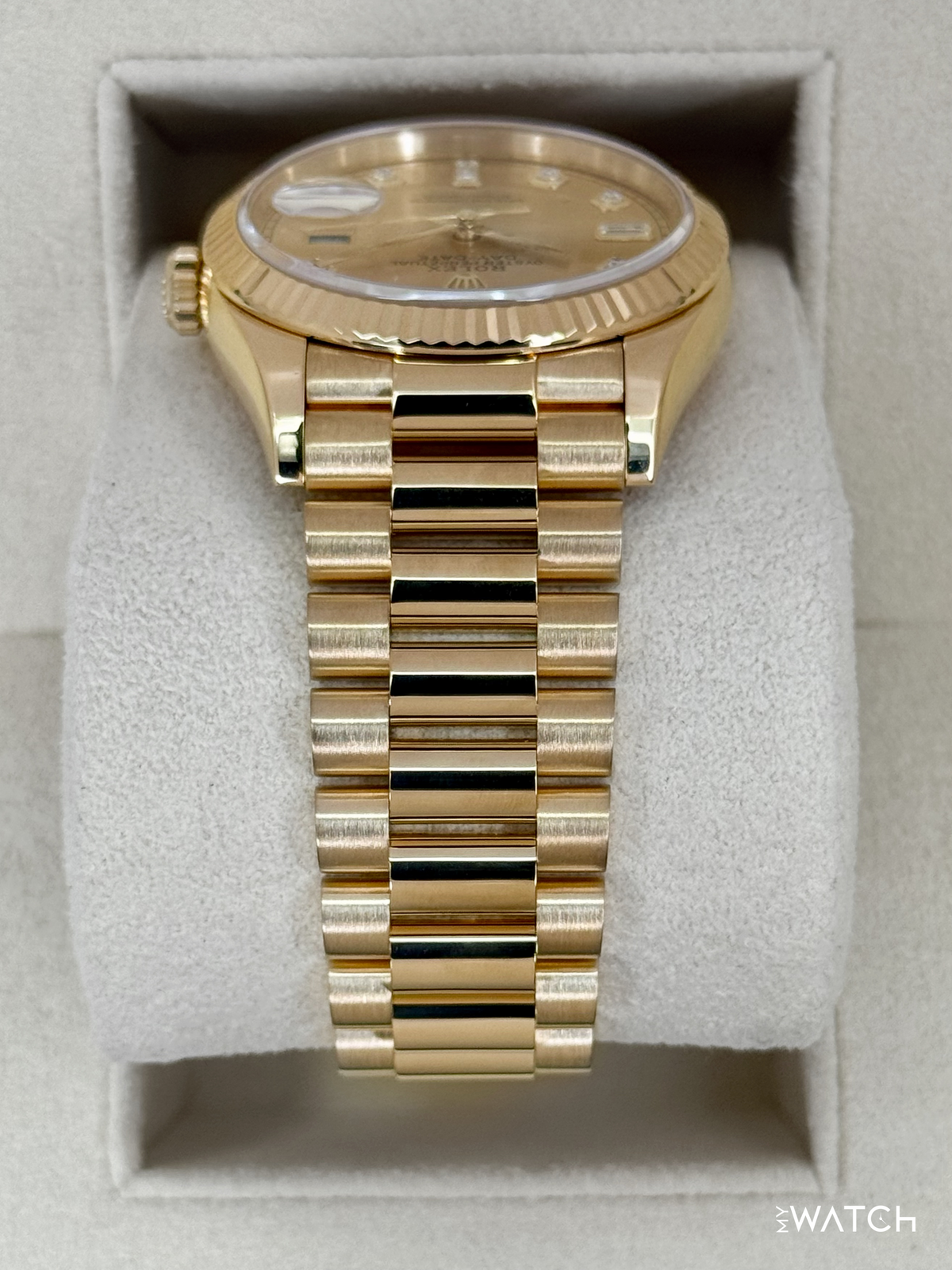 2024 Rolex Day-Date 36mm 128238 Presidential Champagne Diamond Dial