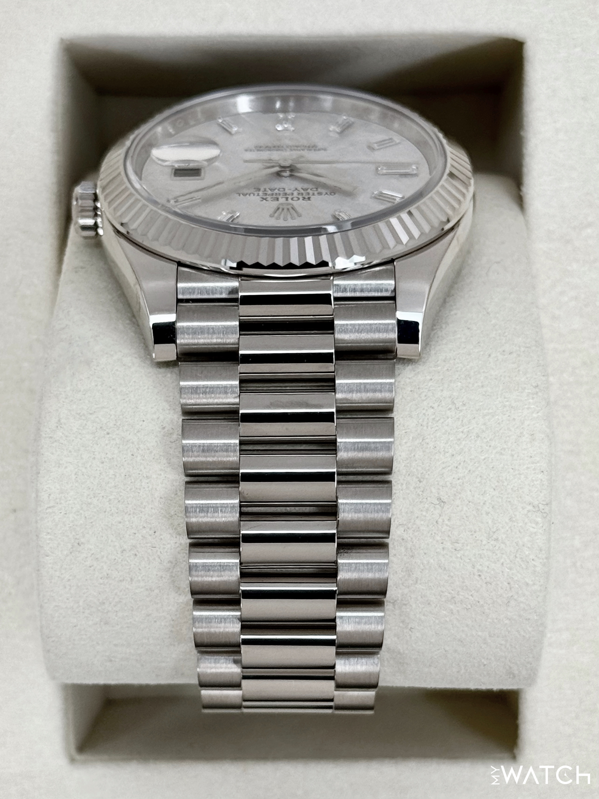 NEW 2026 Rolex Day-Date 40mm 228239 Presidential White Gold Meteorite Diamond Dial