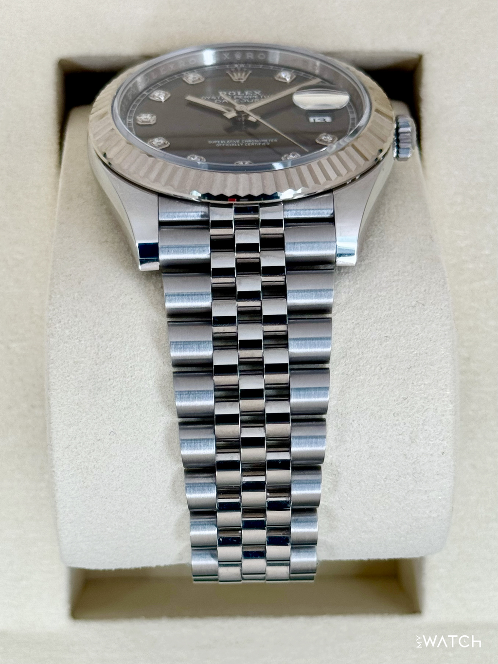 2025 Rolex Datejust 41mm 126334 Stainless Steel Jubilee Rhodium Diamond Dial