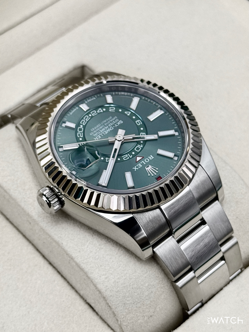 2025 Rolex Sky-Dweller 42mm 336934 Stainless Steel Oyster Green Dial