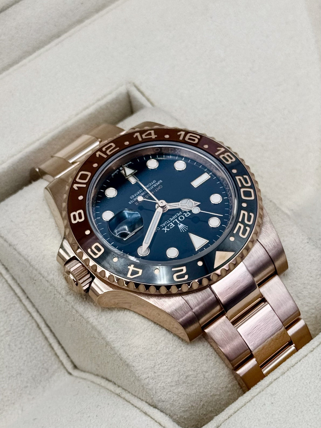 2022 Rolex GMT-Master II "Rootbeer" 40mm 126715CHNR Rose Gold