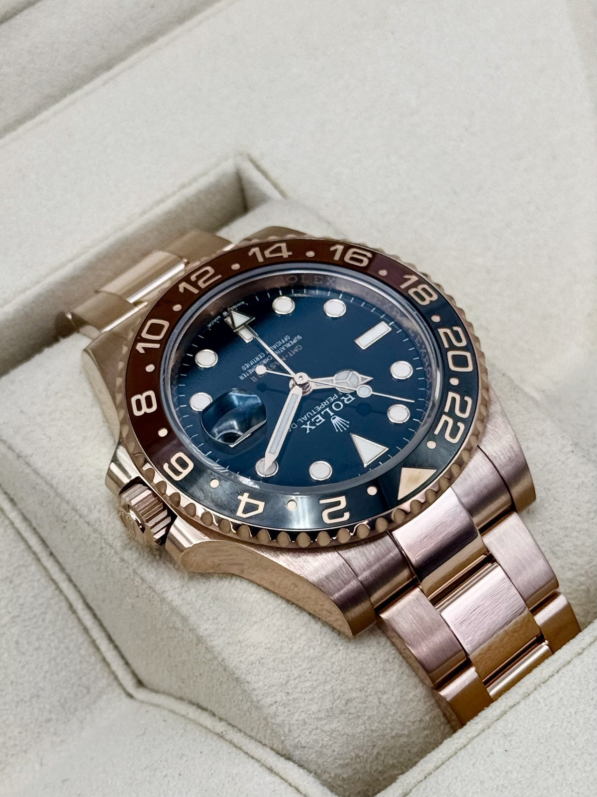 2022 Rolex GMT-Master II "Rootbeer" 40mm 126715CHNR Rose Gold