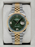 NEW 2026 Rolex Datejust 36mm 126233 Two-Tone Jubilee Green Diamond Dial