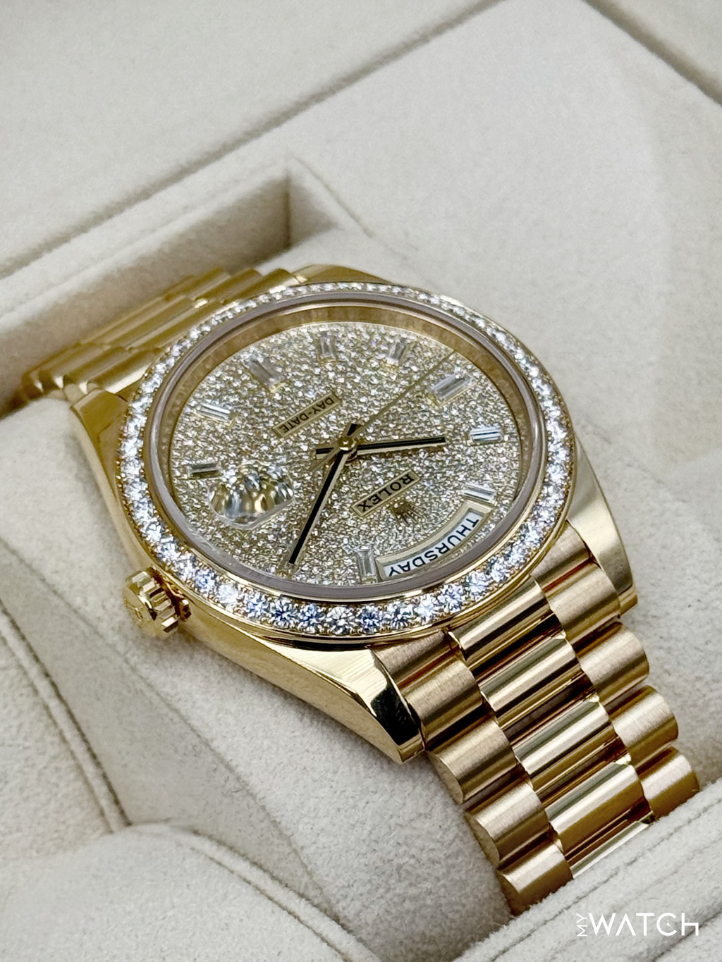 2024 Rolex Day-Date 40mm 228348RBR Diamond Paved Dial