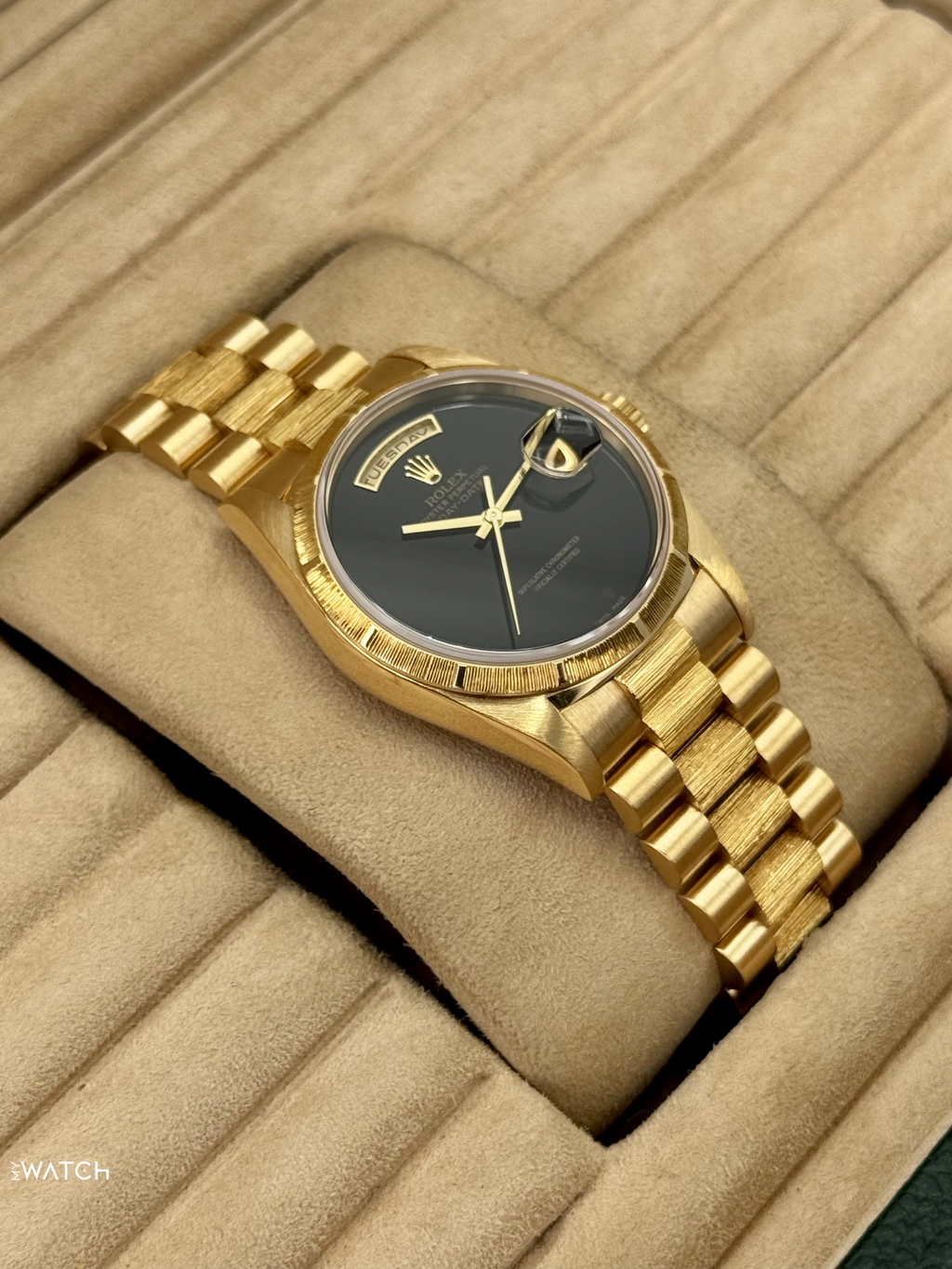 1998 Rolex Day-Date 36mm 18248 Presidential Black Onyx Dial (FRESH ROLEX SERVICE)