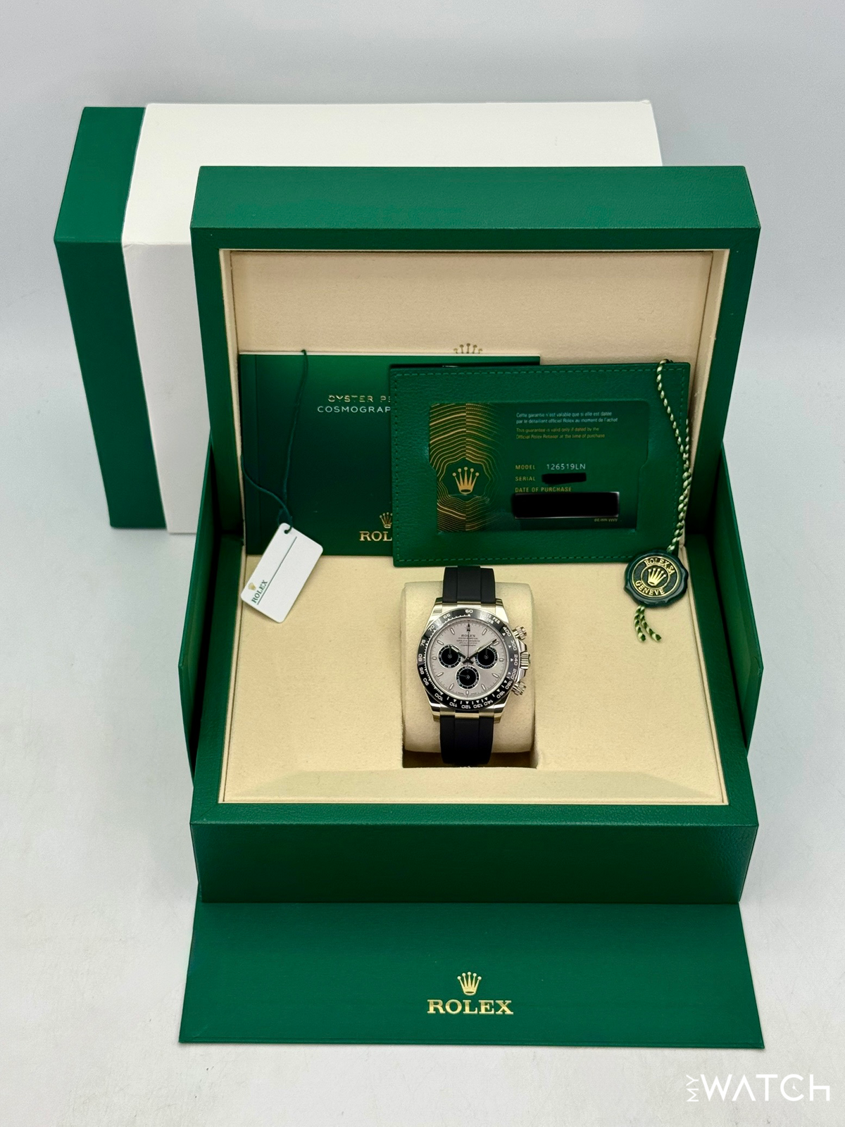 2025 Rolex Daytona 40mm 126519LN White Gold Oysterflex Silver Ghost Dial