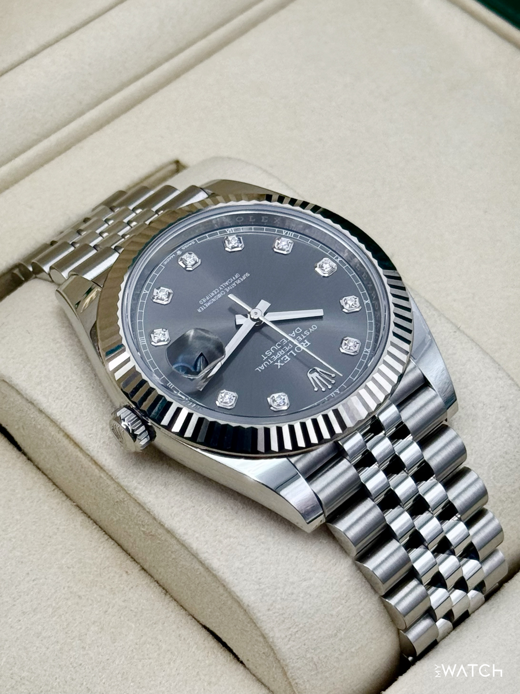 2025 Rolex Datejust 41mm 126334 Stainless Steel Jubilee Rhodium Diamond Dial