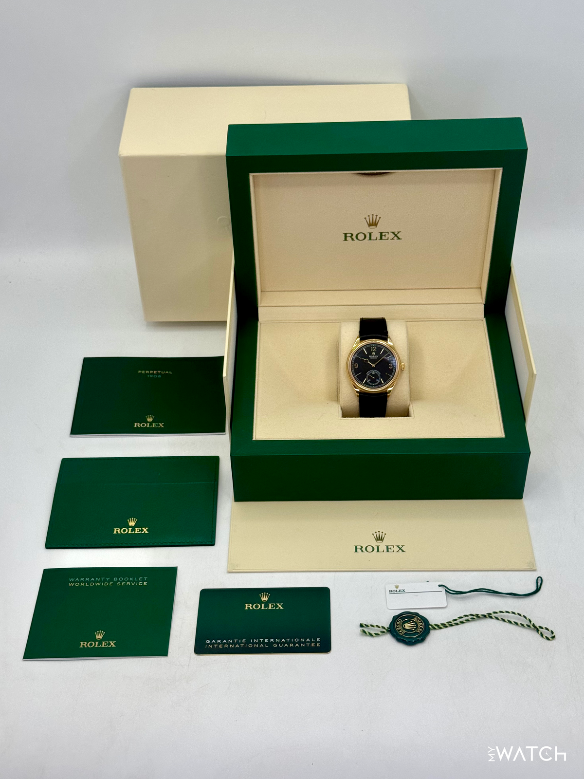 2024 Rolex 1908 39mm 52508 Yellow Gold Black Dial