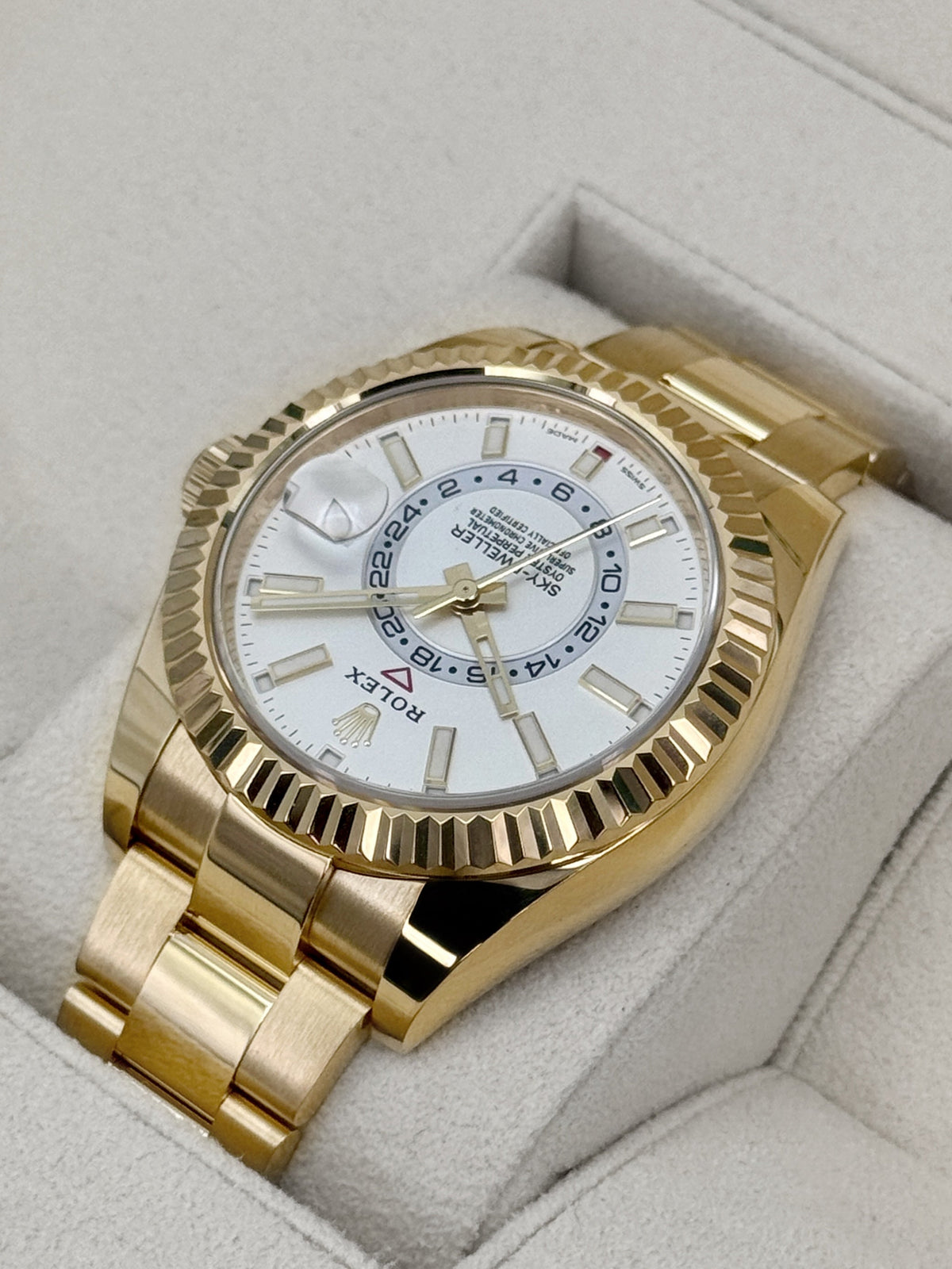 2023 Rolex Sky-Dweller 42mm 326938 Yellow Gold Oyster White Dial