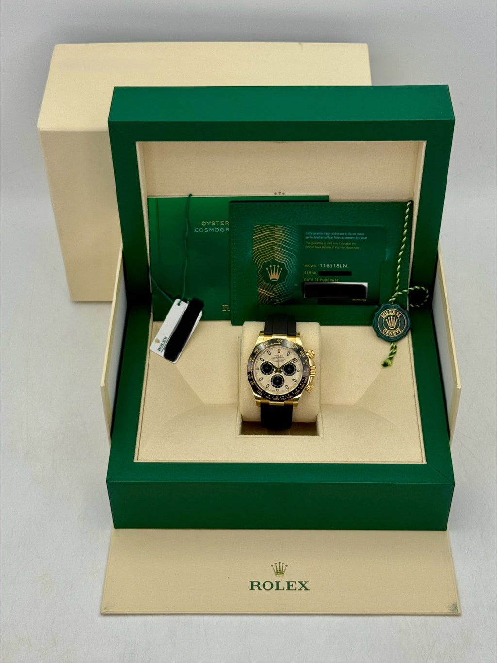 2022 Rolex Daytona 40mm 116518LN Yellow Gold Oysterflex Champagne Pikachu Dial