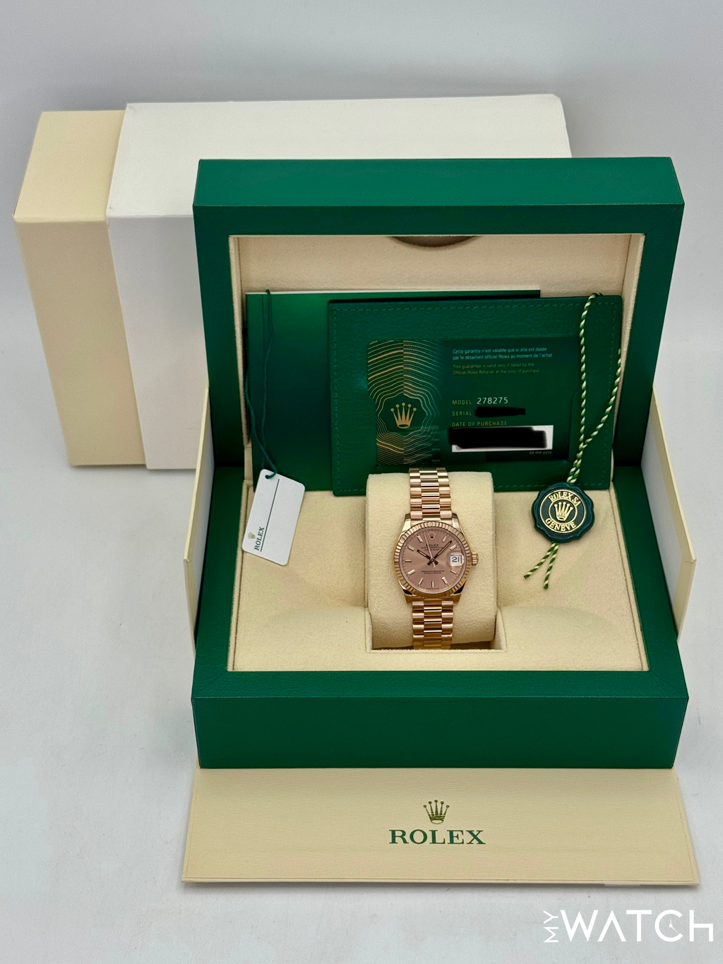 Rolex Ladies Datejust 31mm 278275 Rose Gold Rose Dial