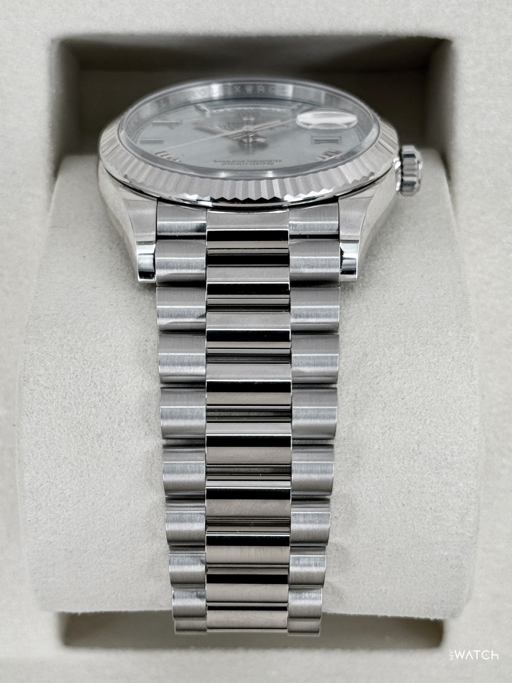 NEW 2026 Rolex Day-Date Platinum 36mm 128236 Ice Blue Roman Dial