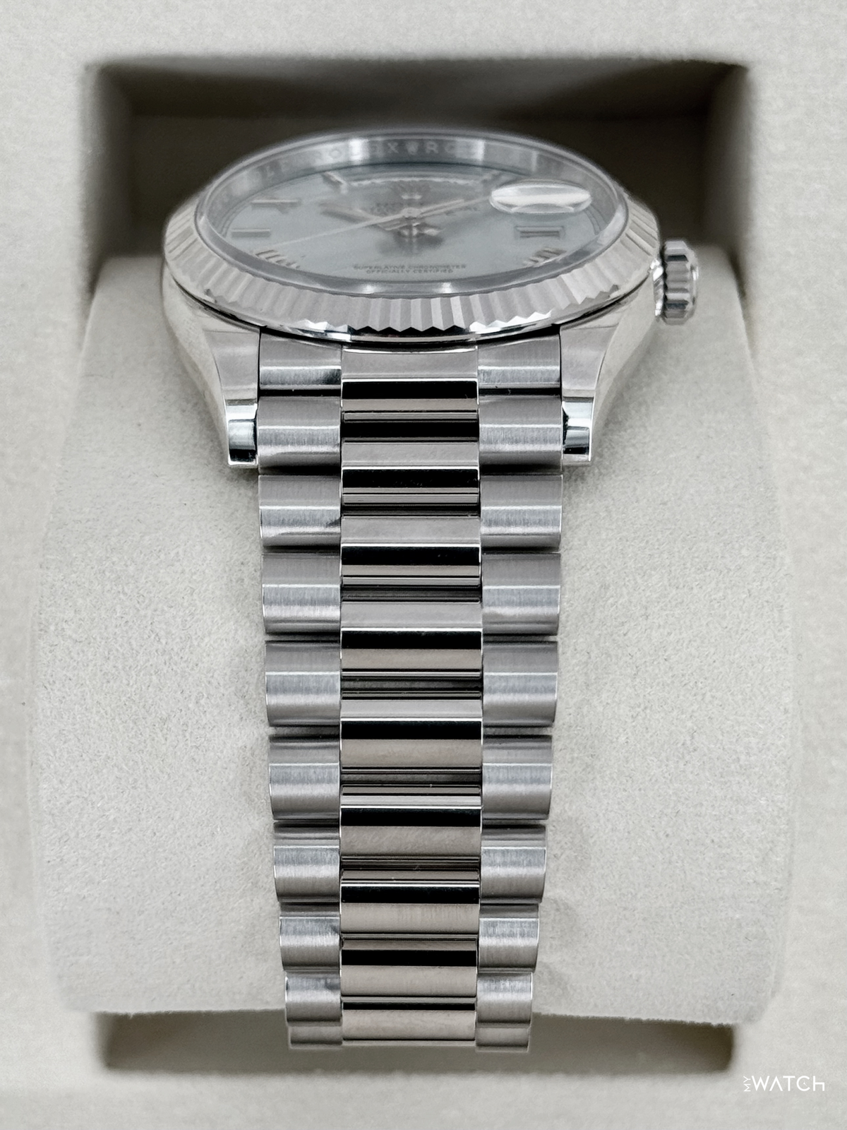 NEW 2026 Rolex Day-Date Platinum 36mm 128236 Ice Blue Roman Dial