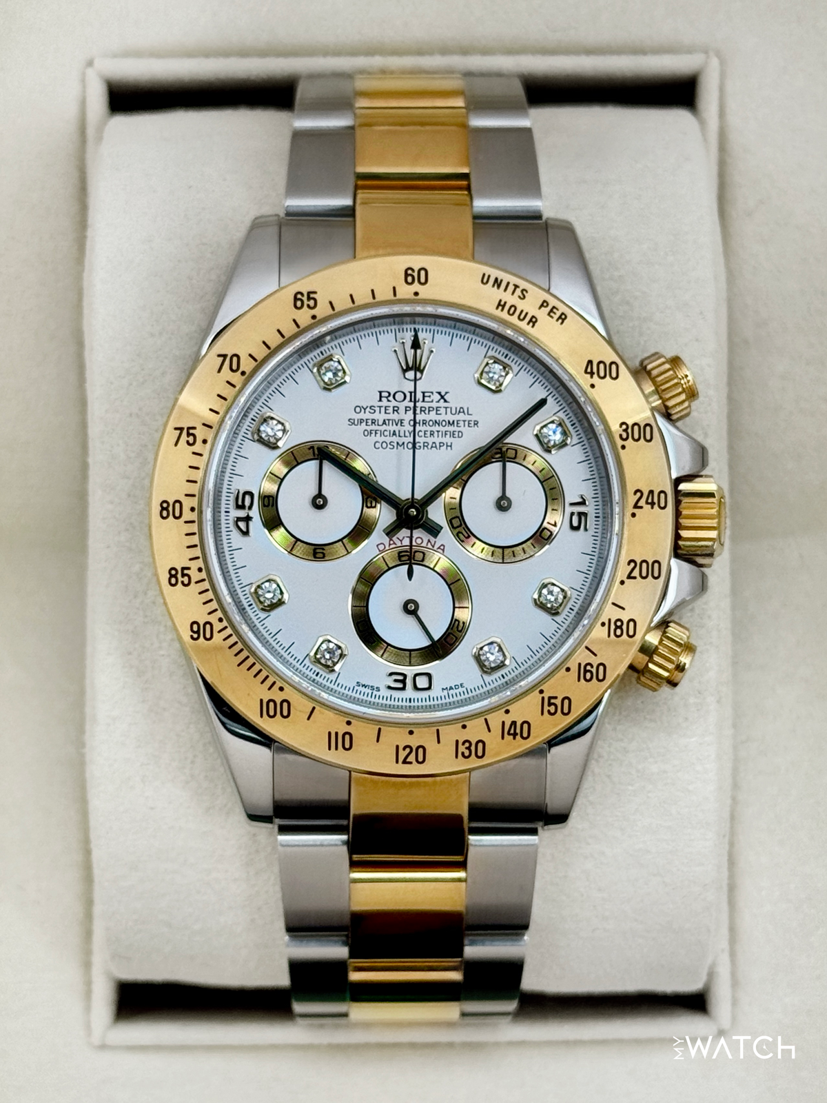 2005 Rolex Daytona 40mm 116523 Two-Tone White Diamond Dial (Collectors Set)