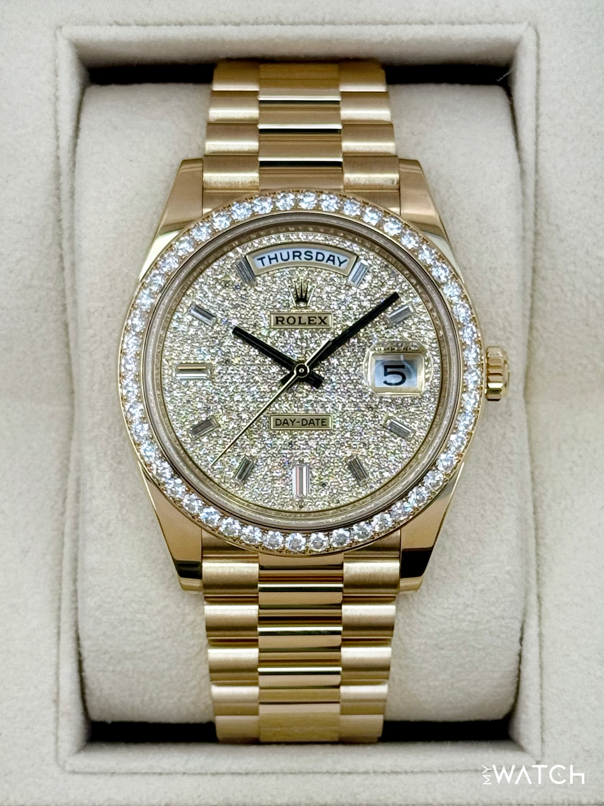 2024 Rolex Day-Date 40mm 228348RBR Diamond Paved Dial