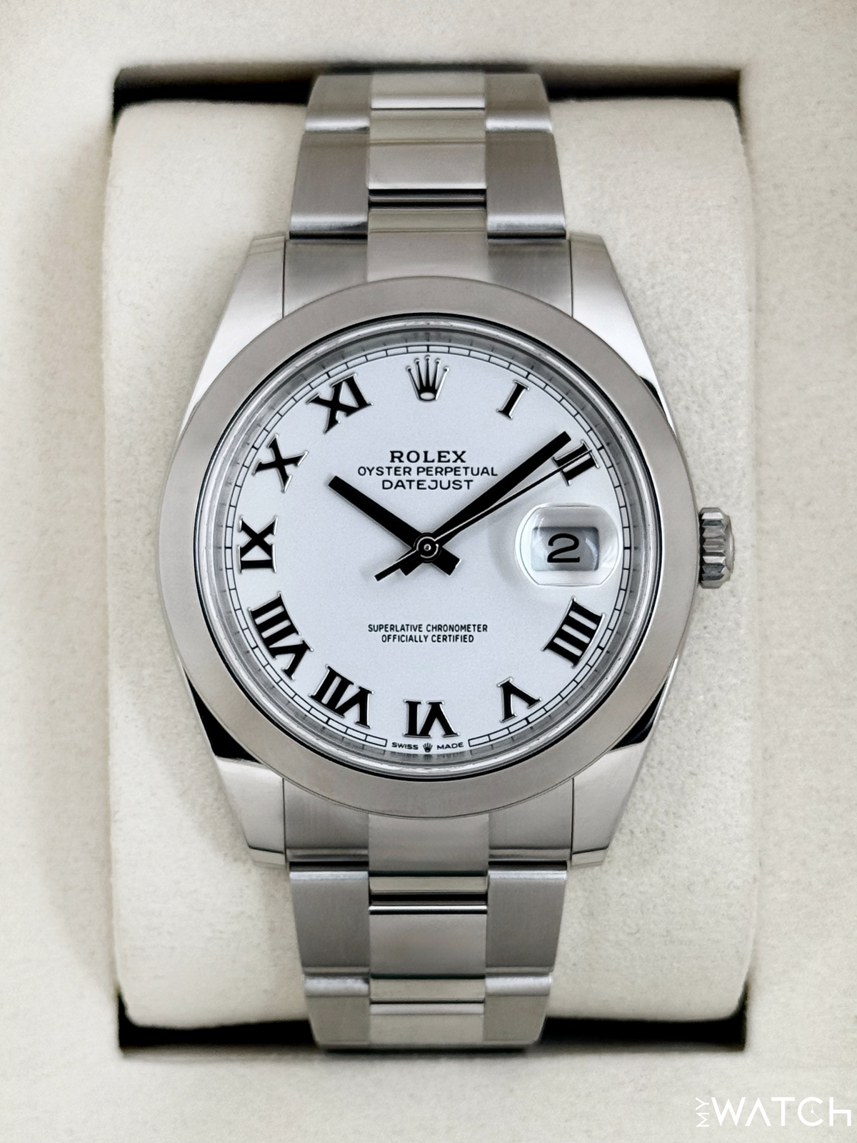 NEW 2026 Rolex Datejust 41mm 126300 Stainless Steel Oyster White Roman Numeral Dial