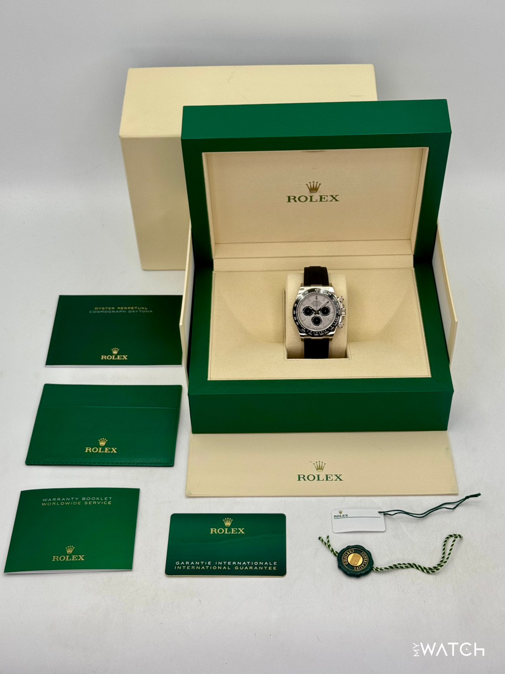 NEW 2025 Rolex Daytona 40mm 126519LN White Gold Oysterflex Silver Ghost Dial