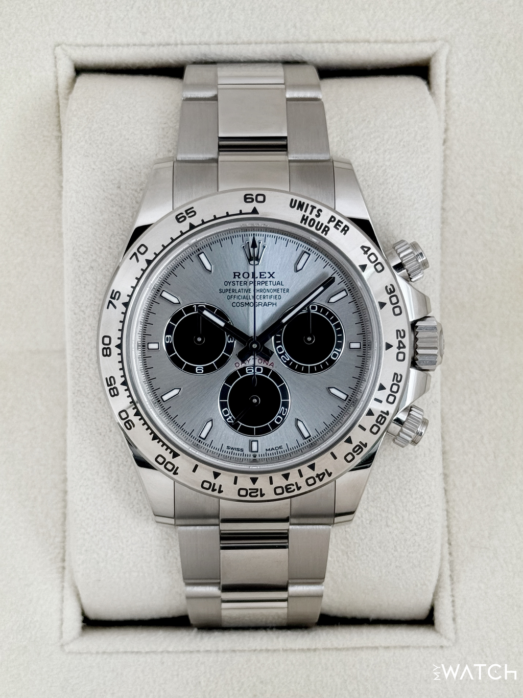 2025 Rolex Daytona 40mm 126509 White Gold Silver Ghost Dial