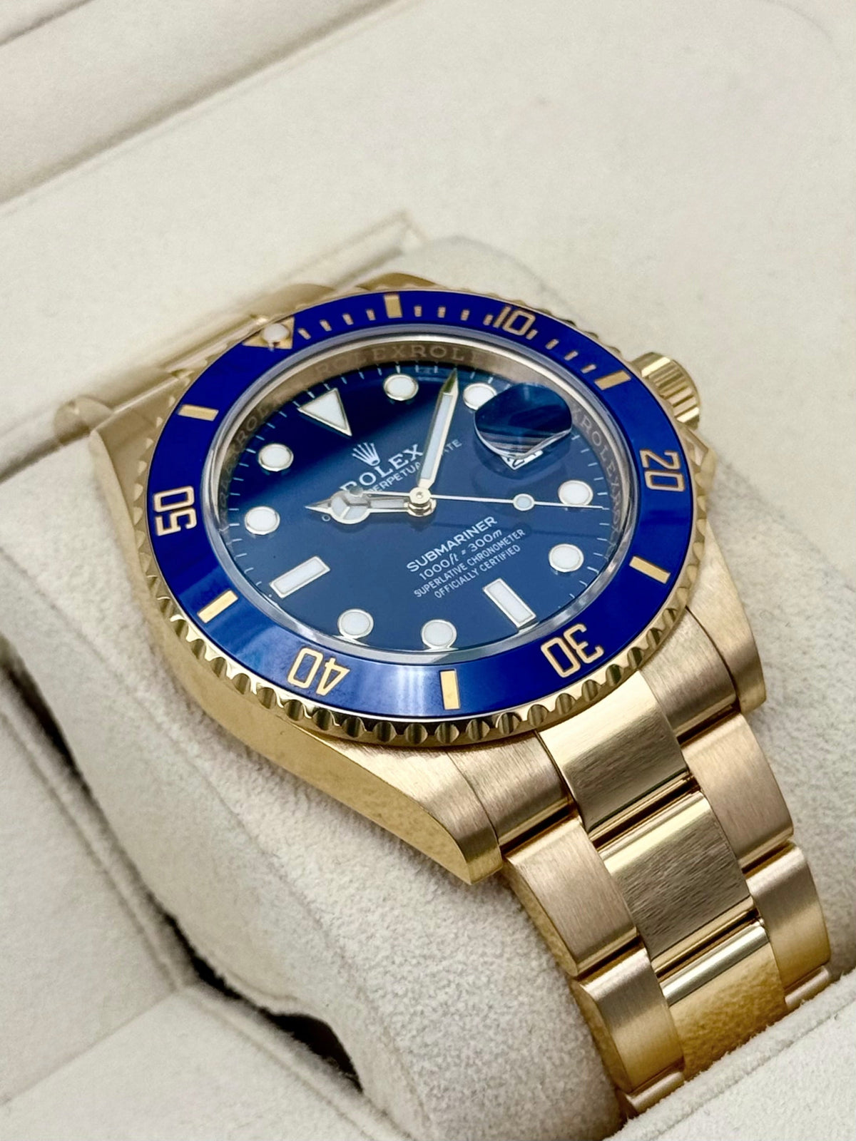 2022 Rolex Submariner "Bluesy" 41mm 126618LB Yellow Gold Blue Dial