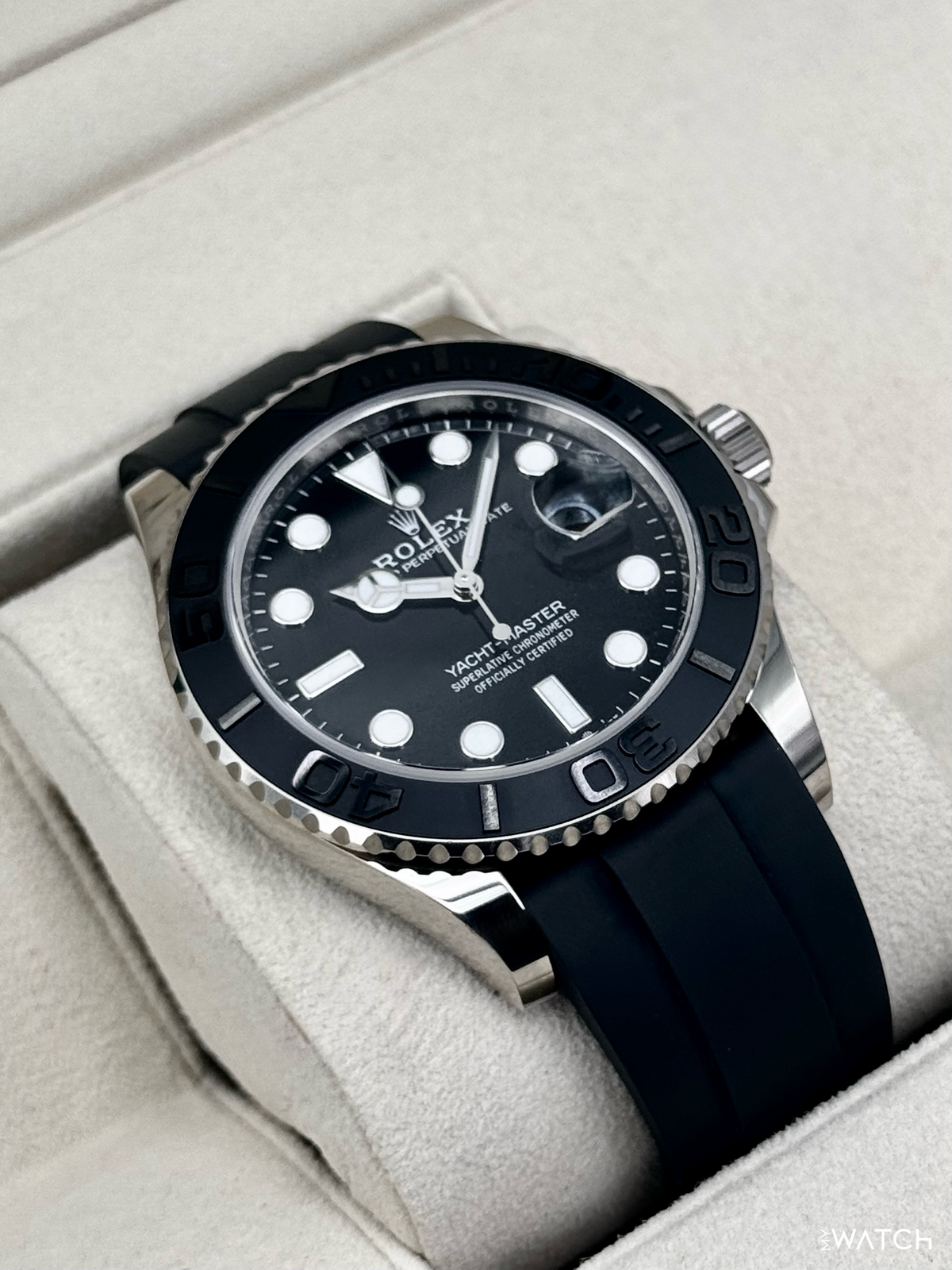 2022 Rolex Yacht-Master 42mm 226659 White Gold Oysterflex Black Dial